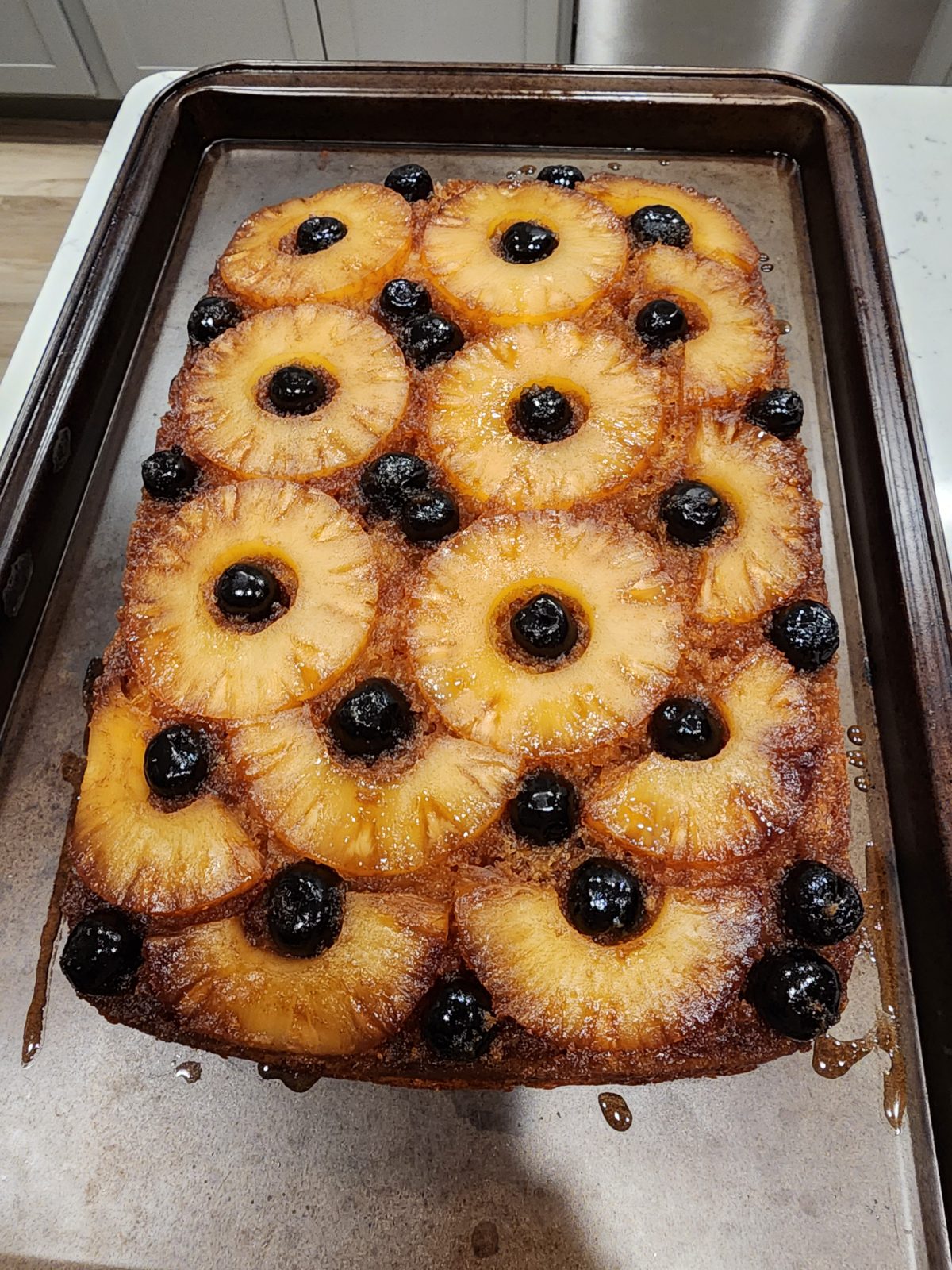 Pineapple Upside-Down Cake with Luxardo Cherries
